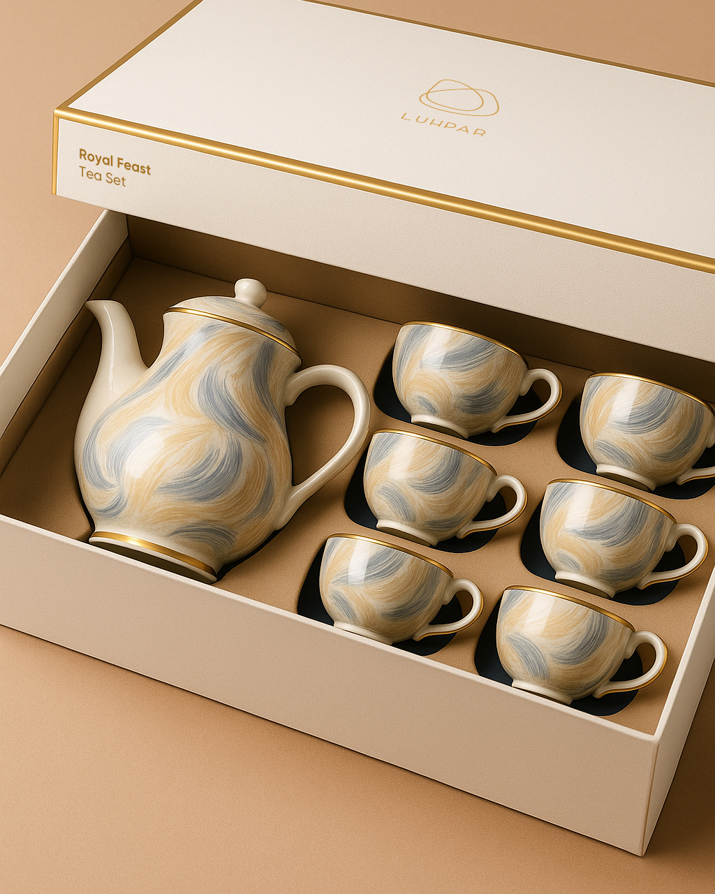 Luhpar Royal Feast tea set packaging.