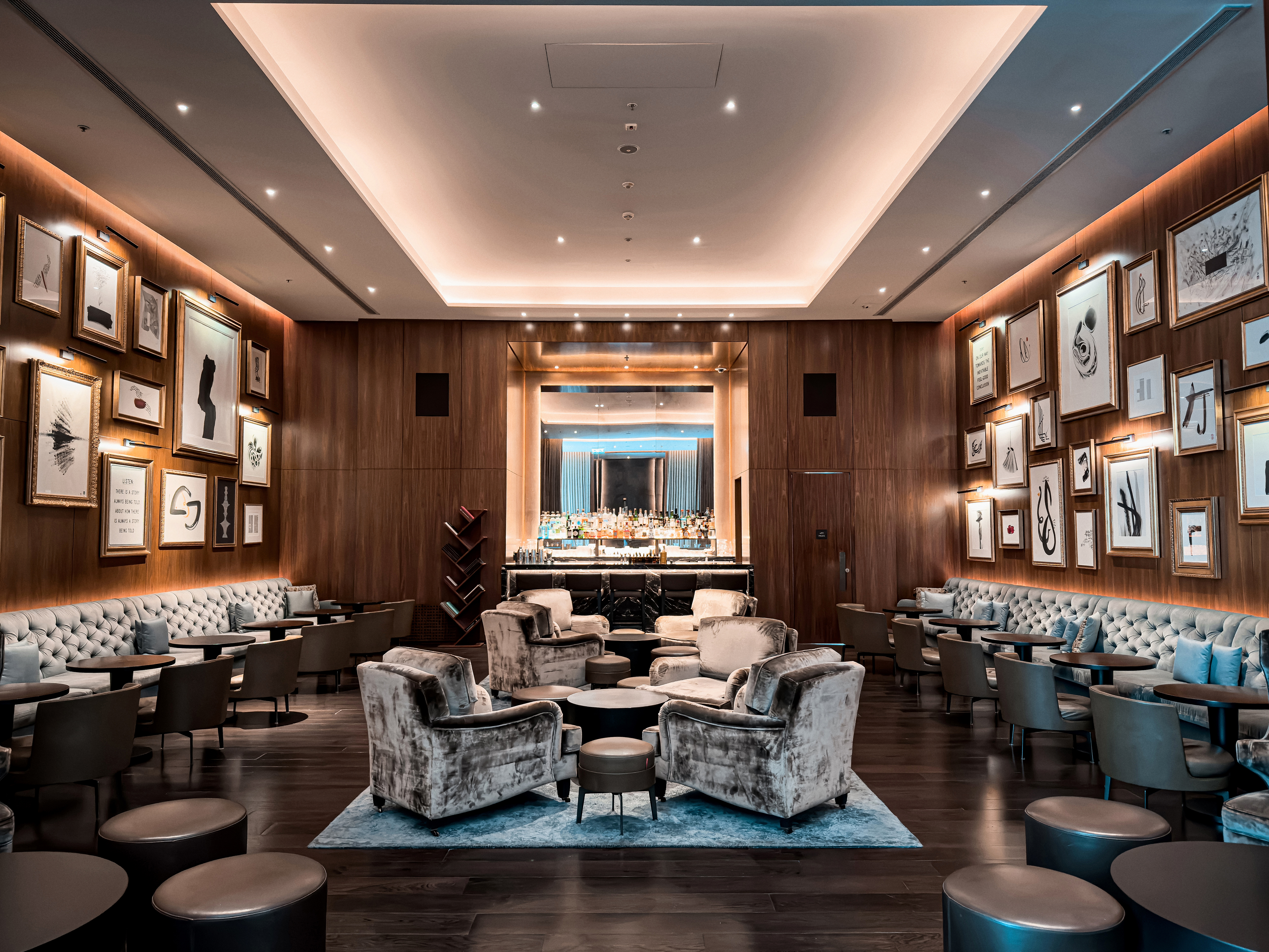 Contemporary lounge at The Abu Dhabi EDITION Hotel.